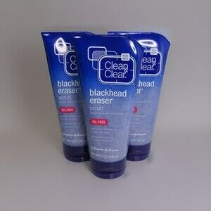CLEAN & CLEAR BLACKHEAD ERASER SCRUB OIL-FREE 5 OZ - LOT OF 3